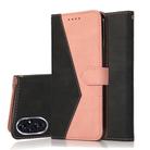 For Honor 200 Pro Dual-color Stitching Leather Phone Case(Black Rose Gold) - 1