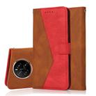 For Honor Magic7 Pro Dual-color Stitching Leather Phone Case(Brown Red) - 1