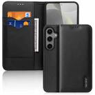For Samsung Galaxy S25 5G DUX DUCIS Hivo Series Cowhide + PU + TPU Flip Phone Case(Black) - 1