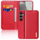 For Samsung Galaxy S25+ 5G DUX DUCIS Hivo Series Cowhide + PU + TPU Flip Phone Case(Red) - 1