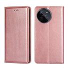 For Realme 11 4G Gloss Oil Solid Color Magnetic Leather Phone Case(Rose Gold) - 1