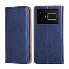 For Realme GT5 / GT5 240W Gloss Oil Solid Color Magnetic Leather Phone Case(Blue) - 1