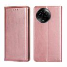 For Realme 11 5G / 11x 5G Gloss Oil Solid Color Magnetic Leather Phone Case(Rose Gold) - 1