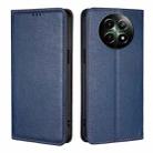 For Realme 12 5G Gloss Oil Solid Color Magnetic Leather Phone Case(Blue) - 1