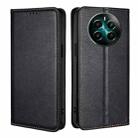 For Realme 12+ 5G Gloss Oil Solid Color Magnetic Leather Phone Case(Black) - 1