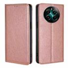 For Realme 12+ 5G Gloss Oil Solid Color Magnetic Leather Phone Case(Rose Gold) - 1