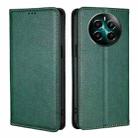 For Realme 12+ 5G Gloss Oil Solid Color Magnetic Leather Phone Case(Green) - 1