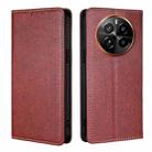 For Realme GT5 Pro 5G Gloss Oil Solid Color Magnetic Leather Phone Case(Brown) - 1