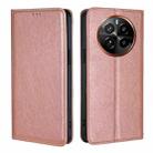 For Realme GT5 Pro 5G Gloss Oil Solid Color Magnetic Leather Phone Case(Rose Gold) - 1