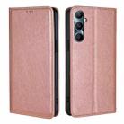 For Realme C65 4G Gloss Oil Solid Color Magnetic Leather Phone Case(Rose Gold) - 1