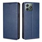 For Realme C61 4G Gloss Oil Solid Color Magnetic Leather Phone Case(Blue) - 1