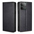 For Realme GT Neo6 SE Gloss Oil Solid Color Magnetic Leather Phone Case(Black) - 1