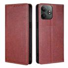 For Realme GT Neo6 SE Gloss Oil Solid Color Magnetic Leather Phone Case(Brown) - 1