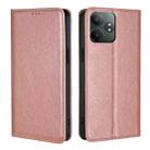 For Realme GT Neo6 SE Gloss Oil Solid Color Magnetic Leather Phone Case(Rose Gold) - 1