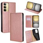 For Realme C75 4G / 14x 5G Global Gloss Oil Solid Color Magnetic Leather Phone Case(Rose Gold) - 1