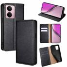 For Realme P3 Pro 5G Global Gloss Oil Solid Color Magnetic Leather Phone Case(Black) - 1