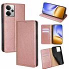 For Realme 14 5G Global Gloss Oil Solid Color Magnetic Leather Phone Case(Rose Gold) - 1