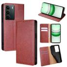 For Realme C71 4G Gloss Oil Solid Color Magnetic Leather Phone Case(Brown) - 1