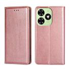 For Tecno Spark Go 2024 Gloss Oil Solid Color Magnetic Leather Phone Case(Rose Gold) - 1