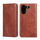 For Tecno Pova 5 Pro Gloss Oil Solid Color Magnetic Leather Phone Case(Brown) - 1