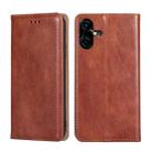 For Tecno Pova Neo 3 Gloss Oil Solid Color Magnetic Leather Phone Case(Brown) - 1