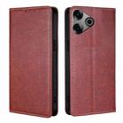 For Tecno Pova 6 Pro 5G Gloss Oil Solid Color Magnetic Leather Phone Case(Brown) - 1