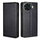 For Tecno Spark 20 Pro+ 4G Gloss Oil Solid Color Magnetic Leather Phone Case(Black) - 1