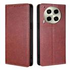 For Tecno Camon 30 Gloss Oil Solid Color Magnetic Leather Phone Case(Brown) - 1