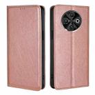 For Tecno Spark 30C 4G Gloss Oil Solid Color Magnetic Leather Phone Case(Rose Gold) - 1