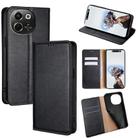 For Tecno Pova 6 Neo 5G Gloss Oil Solid Color Magnetic Leather Phone Case(Black) - 1