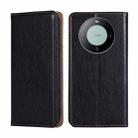 For Huawei Mate 60 Gloss Oil Solid Color Magnetic Leather Phone Case(Black) - 1