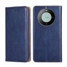 For Huawei Mate 60 Gloss Oil Solid Color Magnetic Leather Phone Case(Blue) - 1
