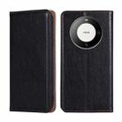 For Huawei Mate 60 Pro / Pro+ Gloss Oil Solid Color Magnetic Leather Phone Case(Black) - 1