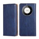 For Huawei Mate 60 Pro / Pro+ Gloss Oil Solid Color Magnetic Leather Phone Case(Blue) - 1