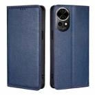 For Huawei nova 12 5G Gloss Oil Solid Color Magnetic Leather Phone Case(Blue) - 1