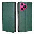 For Huawei Pura 70 Gloss Oil Solid Color Magnetic Leather Phone Case(Green) - 1