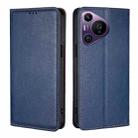 For Huawei Pura 70 Pro / Pro+ Gloss Oil Solid Color Magnetic Leather Phone Case(Blue) - 1