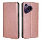 For Huawei Pura 70 Pro / Pro+ Gloss Oil Solid Color Magnetic Leather Phone Case(Rose Gold) - 1