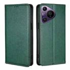 For Huawei Pura 70 Pro / Pro+ Gloss Oil Solid Color Magnetic Leather Phone Case(Green) - 1