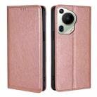 For Huawei Pura 70 Ultra Gloss Oil Solid Color Magnetic Leather Phone Case(Rose Gold) - 1