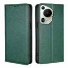 For Huawei Pura 70 Ultra Gloss Oil Solid Color Magnetic Leather Phone Case(Green) - 1