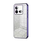 For vivo iQOO Neo8 / Neo8 Pro Gradient Glitter Powder Electroplated Phone Case(Purple) - 1