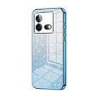 For vivo iQOO Neo8 / Neo8 Pro Gradient Glitter Powder Electroplated Phone Case(Blue) - 1