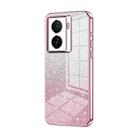For vivo iQOO Z7x Gradient Glitter Powder Electroplated Phone Case(Pink) - 1