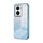 For vivo iQOO Z7x Gradient Glitter Powder Electroplated Phone Case(Blue) - 1