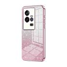 For vivo iQOO 11 Gradient Glitter Powder Electroplated Phone Case(Pink) - 1