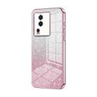 For vivo iQOO Neo7 Gradient Glitter Powder Electroplated Phone Case(Pink) - 1