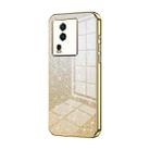 For vivo iQOO Neo7 Gradient Glitter Powder Electroplated Phone Case(Gold) - 1