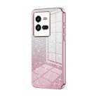 For vivo iQOO 10 Pro Gradient Glitter Powder Electroplated Phone Case(Pink) - 1