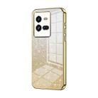 For vivo iQOO 10 Pro Gradient Glitter Powder Electroplated Phone Case(Gold) - 1